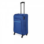 Unisex Bright Blue Solid Nile Exp Strolly  Medium Luggage Trolley Suitcase