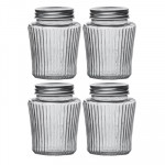 Set Of 4 Transparent Glass Storage Jar Kitchen Storage