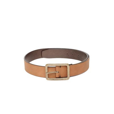 Men Tan Brown Solid Leather Belt